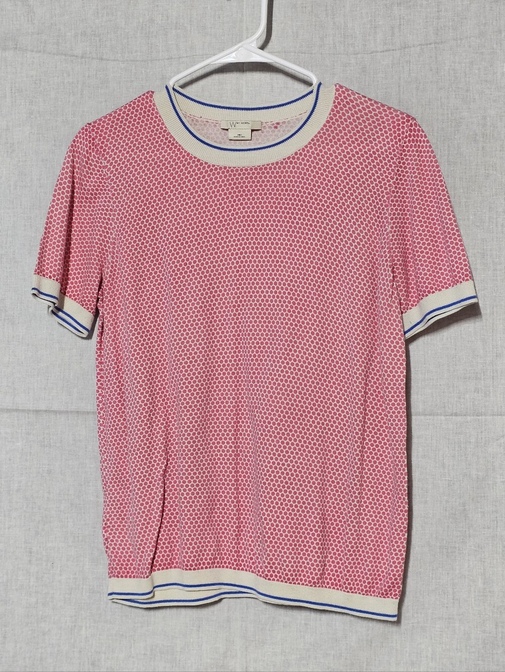 Womens Pink Crewneck Short Sleeve Shirt